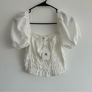 Elodie Off-white Crop Blouse